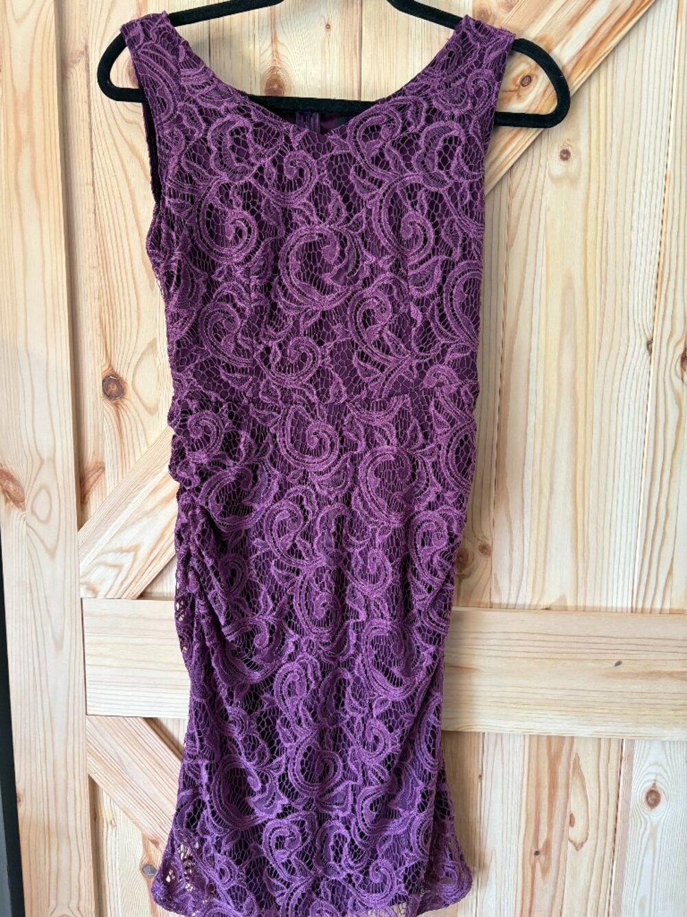 Dressy Star Purple Lace Sheath Dress Women Sleeveless Cocktail Party Midi